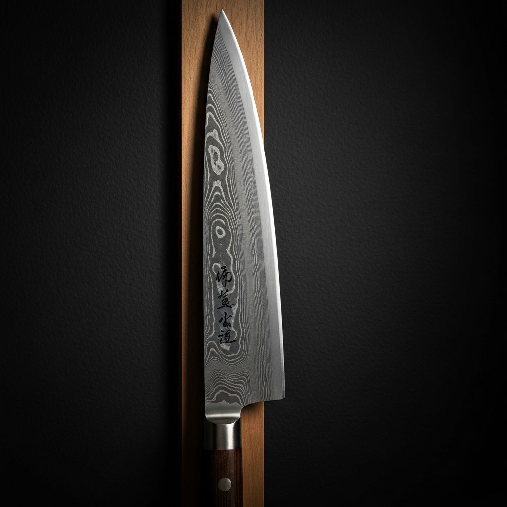 Japanese knife on magnetic strip - Tools of the trade