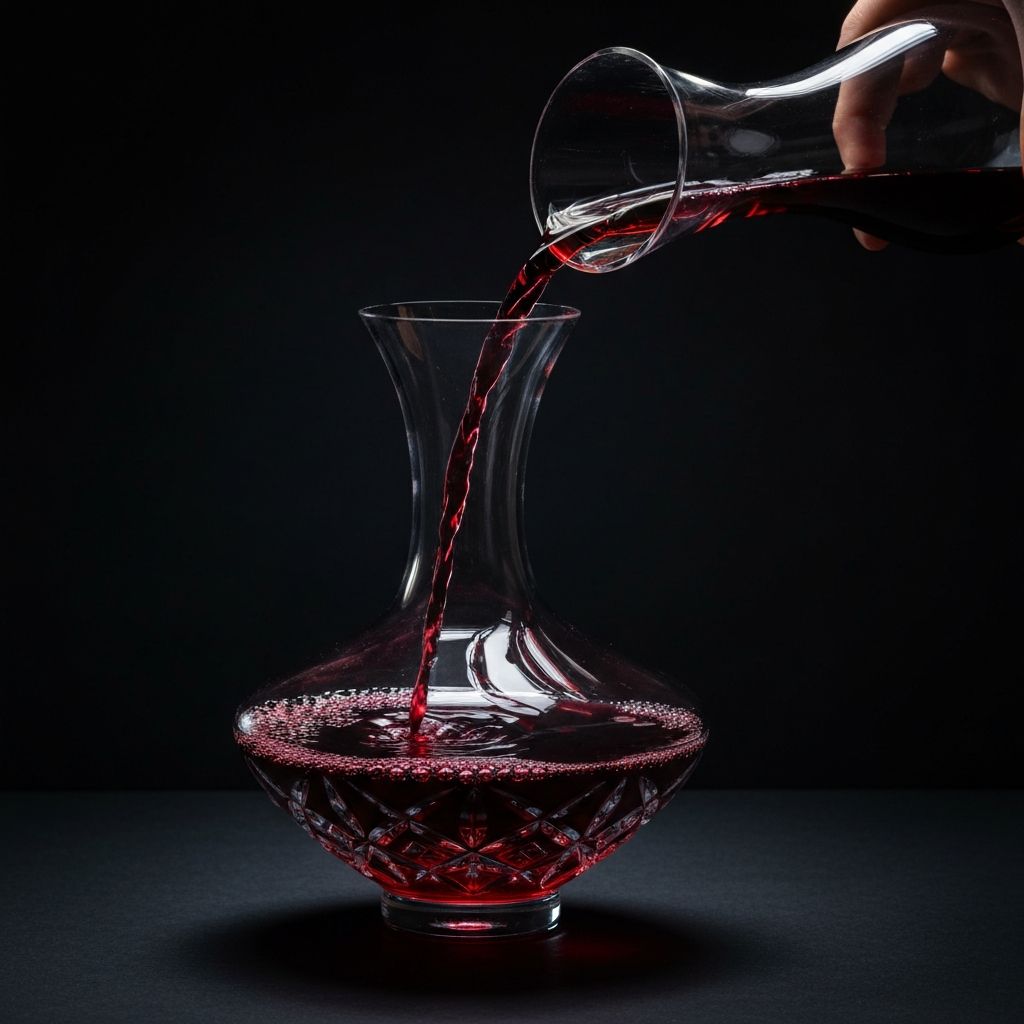 Wine decanter with deep red liquid - Pairing perfection